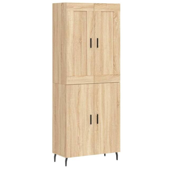 Berkfield Home Highboard Sonoma Oak 69.5x34x180 cm Engineered Wood in Tan - image 1