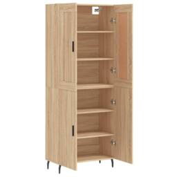 Berkfield Home Highboard Sonoma Oak 69.5x34x180 cm Engineered Wood in Tan - thumbnail 4