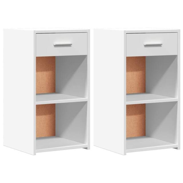Berkfield Home Bedside Cabinets 2 pcs White 35x34x65 cm Engineered Wood - Size: 35 x 34 x 65 cm - image 1