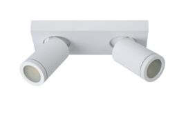 Lucide 'TAYLOR' Dimmable Tiltable Bathroom LED Twin Ceiling Spotlight GU10 in White - thumbnail 2