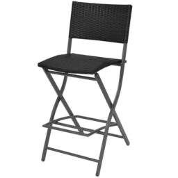 Berkfield Home 7 Piece Folding Outdoor Dining Set Steel Poly Rattan Black - thumbnail 6
