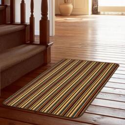 The Rug Shop UK Brown Striped 8mm Thick Rectangle Mat - Size: 67 cm x 100 cm - thumbnail 1