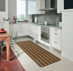 The Rug Shop UK Brown Striped 8mm Thick Rectangle Mat - Size: 67 cm x 100 cm - thumbnail 2