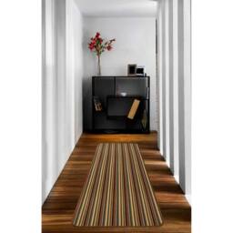 The Rug Shop UK Brown Striped 8mm Thick Rectangle Mat - Size: 67 cm x 100 cm - thumbnail 3