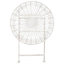 Wyld and Coco Garden Bistro Table 70 cm White Iron Foldable Powder Coat Vintage - thumbnail 3