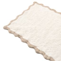 Wyld and Coco Beige Brown Plush Cotton Bath Mat Wavy Edge Geometric Design - Size: 80 cm - thumbnail 3