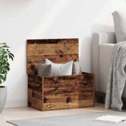 Berkfield Home Storage Box Old Wood 60x35x35 cm Made of Engineered Wood in Brown - Size: 60 x 35 x 35 cm - thumbnail 2