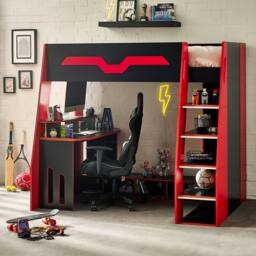 Cheshire Mahogany Gaming Highsleeper - Black & Red - Single (90cm) - thumbnail 3