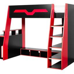 Cheshire Mahogany Gaming Highsleeper - Black & Red - Single (90cm) - thumbnail 2