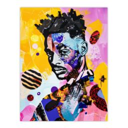 "Artery8 African Soulboy Culture Portrait Mixed Media Wall Art Print - Size: W18"" x H24""" - thumbnail 1