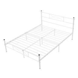 EONLION 4ft6 Double Strong Metal Bed Frame White - thumbnail 2