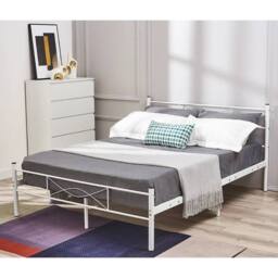 EONLION 4ft6 Double Strong Metal Bed Frame White - thumbnail 3