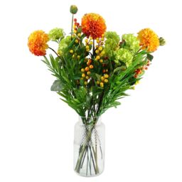 Leaf Pack of 6 x 70cm Artificial Orange Berry Spray - Size: 6 x 70 cm - thumbnail 8