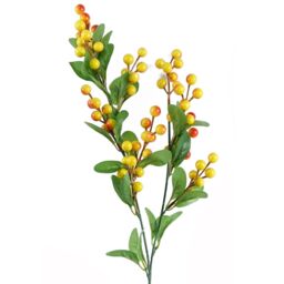 Leaf Pack of 6 x 70cm Artificial Orange Berry Spray - Size: 6 x 70 cm - thumbnail 6