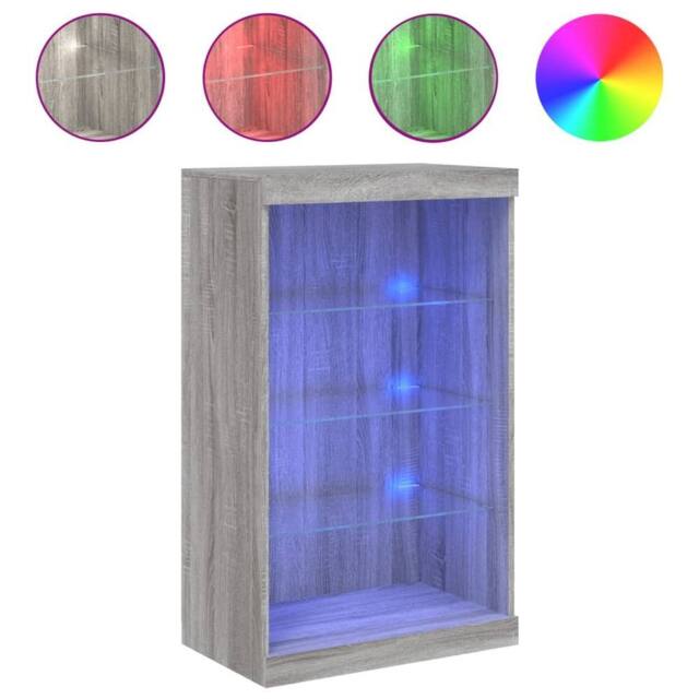 Berkfield Home Sideboard with LED Lights Grey Sonoma 60.5x37x100 cm - image 1
