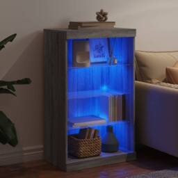 Berkfield Home Sideboard with LED Lights Grey Sonoma 60.5x37x100 cm - thumbnail 4