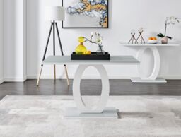 FurnitureboxUK Giovani 120cm 4-Seater Modern Rectangular High Gloss & Glass Dining Table in Grey - thumbnail 1
