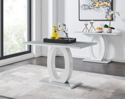 FurnitureboxUK Giovani 120cm 4-Seater Modern Rectangular High Gloss & Glass Dining Table in Grey - thumbnail 2
