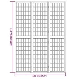 Berkfield Home Folding 3-Panel Room Divider Japanese Style 120x170 cm White - thumbnail 7