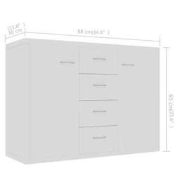Berkfield Home Sideboard White 88x30x65 cm Engineered Wood - Size: 88 x 30 x 65 cm - thumbnail 6