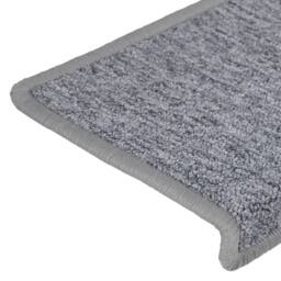 Berkfield Home Decorative Carpet Stair Treads 15 pcs 65x21x4 cm White & Grey - Size: Medium - thumbnail 7