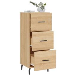 Berkfield Home Sideboard Sonoma Oak 34.5x34x90 cm Engineered Wood in Brown - thumbnail 4