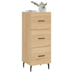 Berkfield Home Sideboard Sonoma Oak 34.5x34x90 cm Engineered Wood in Brown - thumbnail 3
