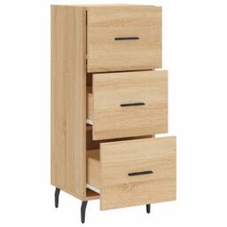 Berkfield Home Sideboard Sonoma Oak 34.5x34x90 cm Engineered Wood in Brown - thumbnail 5