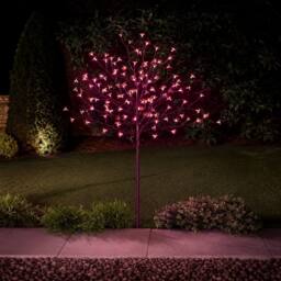 SPOT ON DEALZ 4ft Cherry Blossom Tree 128 Red LED Indoor Outdoor Christmas Decor - thumbnail 1