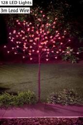 SPOT ON DEALZ 4ft Cherry Blossom Tree 128 Red LED Indoor Outdoor Christmas Decor - thumbnail 5