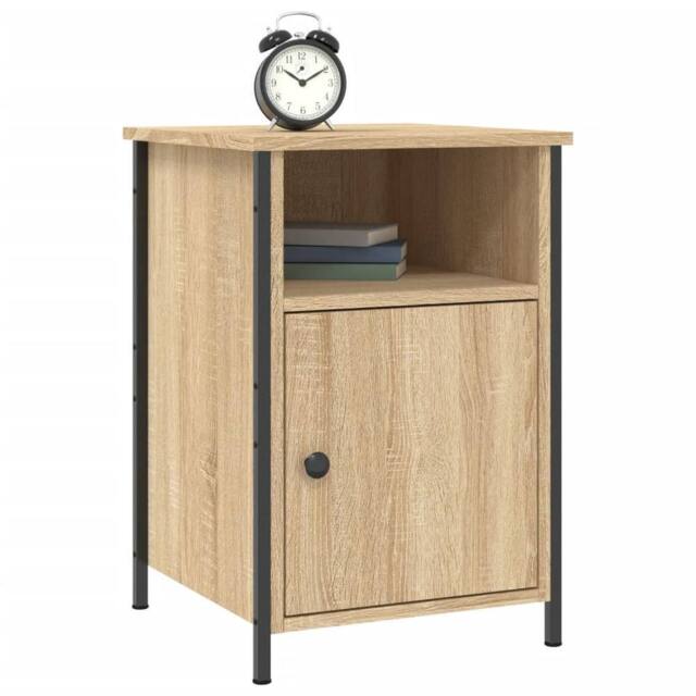 Berkfield Home Elegant Bedside Cabinet Sonoma Oak 40x42x60 cm Engineered Wood in Light Tan - Size: 40 x 42 x 60 cm - image 1