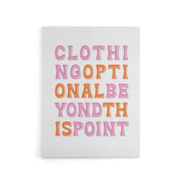 "Artery8 Clothing Optional Beyond This Point Simple Fun Canvas Wall Art Print in White - Size: W24"" x H32""" - thumbnail 1