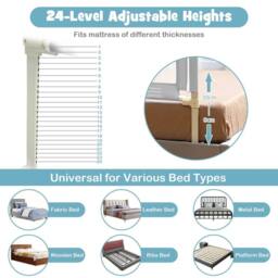Gymax Bed Rail 200cm Long Toddler Safety Protection Guard Height Adjustable in Grey - thumbnail 7
