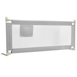 Gymax Bed Rail 200cm Long Toddler Safety Protection Guard Height Adjustable in Grey - thumbnail 3