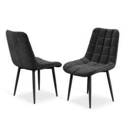 More4Homes Arlo Oak Table Top W Black Legs + Nova Velvet Dining Chair Set Of 4 - thumbnail 5