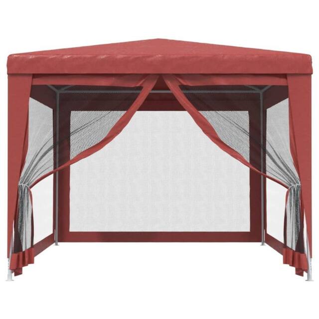 Berkfield Home Party Tent with 4 Mesh Sidewalls Red 3x4 m HDPE - image 1