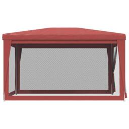 Berkfield Home Party Tent with 4 Mesh Sidewalls Red 3x4 m HDPE - thumbnail 4