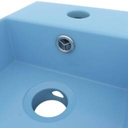 Berkfield Home Full Bathroom Sink with Overflow Ceramic Light Blue in Baby Blue - thumbnail 5
