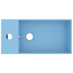 Berkfield Home Full Bathroom Sink with Overflow Ceramic Light Blue in Baby Blue - thumbnail 1