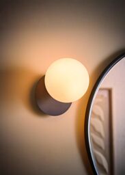 ValueLights Darla Frosted Globe IP44 Rated Bathroom Wall Light with LED Bulb in Dark Navy - thumbnail 2