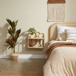 Nordlys Hanging 2-Tier Natural Rattan Storage Shelf in Brown - thumbnail 3
