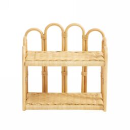 Nordlys Hanging 2-Tier Natural Rattan Storage Shelf in Brown - thumbnail 7