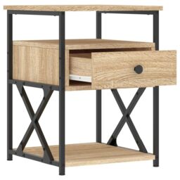 Berkfield Home Bedside Cabinet Sonoma Oak 40x42x55 cm Engineered Wood in Brown - Size: 40 x 42 x 55 cm - thumbnail 6