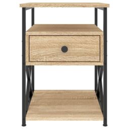 Berkfield Home Bedside Cabinet Sonoma Oak 40x42x55 cm Engineered Wood in Brown - Size: 40 x 42 x 55 cm - thumbnail 5