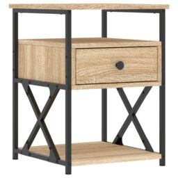 Berkfield Home Bedside Cabinet Sonoma Oak 40x42x55 cm Engineered Wood in Brown - Size: 40 x 42 x 55 cm - thumbnail 2