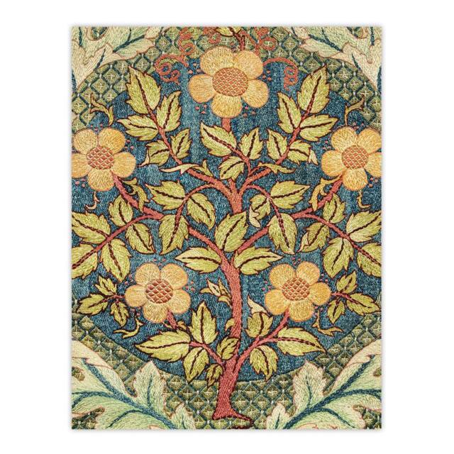 "Artery8 Rose Wreath Embroidery Pattern Vintage Wall Art Print W. Morris - Size: W18"" x H24""" - image 1