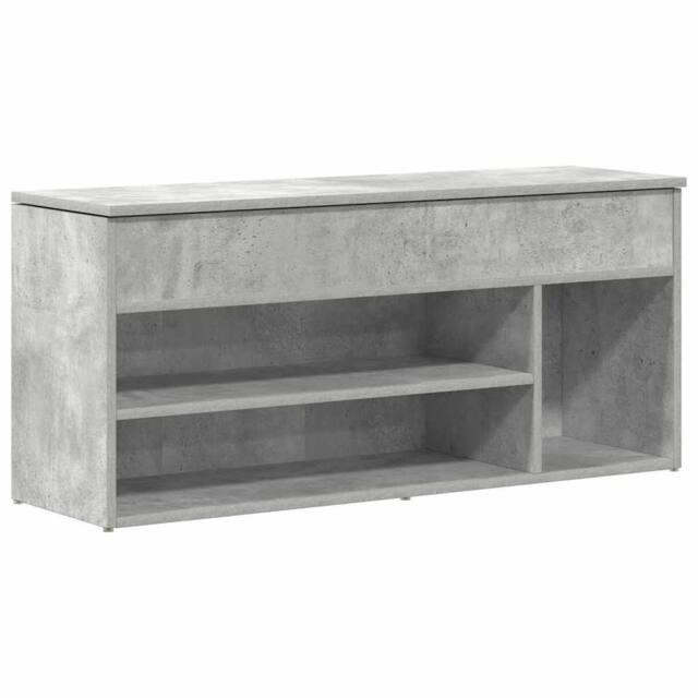 Berkfield Home Shoe Bench Concrete Grey 102x30.5x45 cm Engineered Wood - image 1