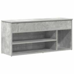 Berkfield Home Shoe Bench Concrete Grey 102x30.5x45 cm Engineered Wood