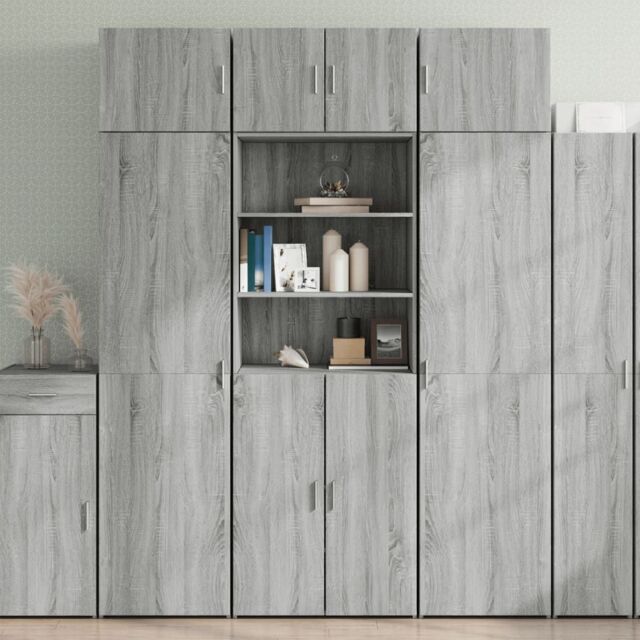 Berkfield Home Storage Cabinet Grey Sonoma 70x42.5x225 cm Engineered Wood - image 1