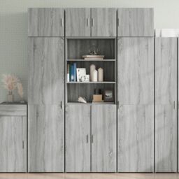 Berkfield Home Storage Cabinet Grey Sonoma 70x42.5x225 cm Engineered Wood - thumbnail 1